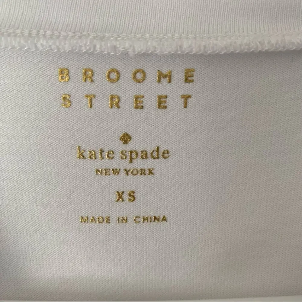Kate Spade Broome Street White Eyelet Flounce T-shirt size XS
